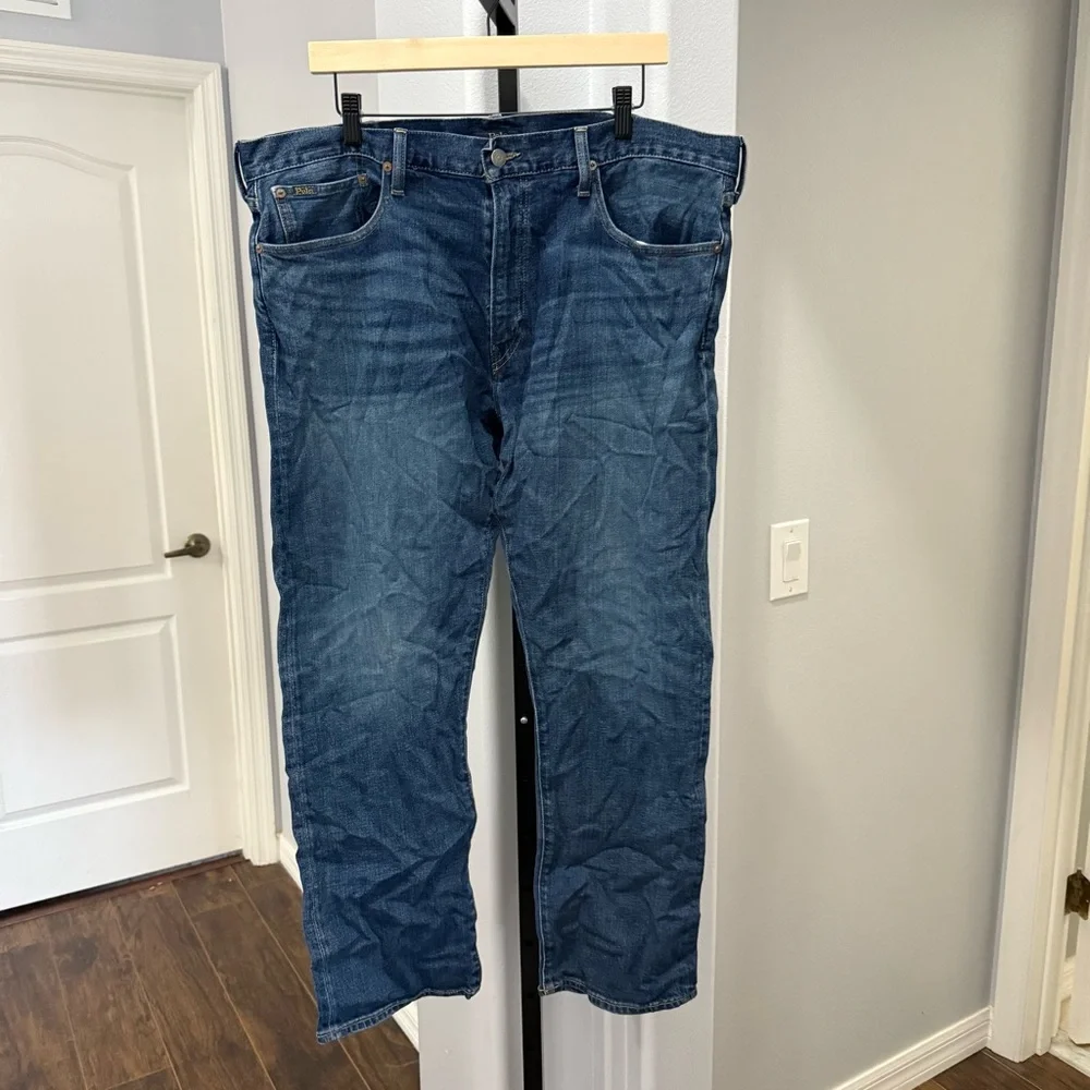 Polo Ralph Lauren The Hampton Relaxed Straight 38x30 Medium Dark Wash Men’s - Picture 2 of 12